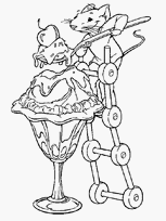 coloriage Stuart little se fait une glace